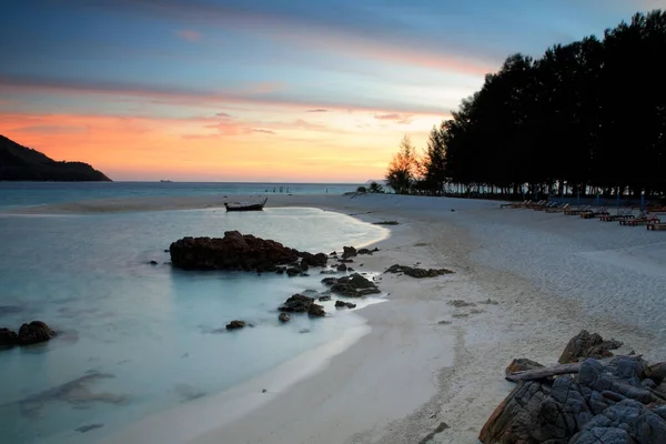 Seascape Antes Nascer Sol Com Céu Crepúsculo Amanhecer Ilha Lipe — Fotografia de Stock