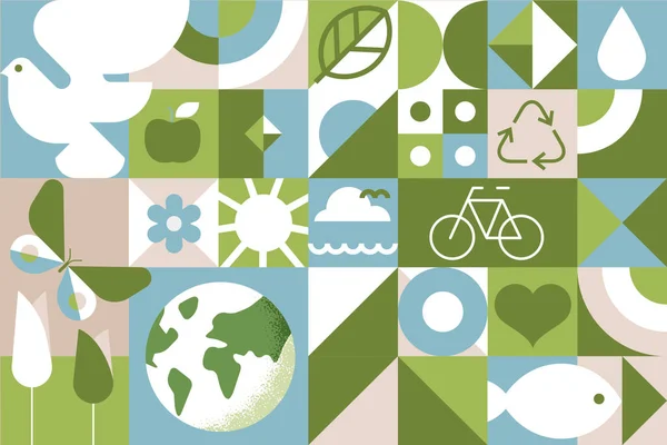 Illustration Jour Terre Ecologie Problèmes Environnementaux Protection Environnement Concept Illustration — Image vectorielle