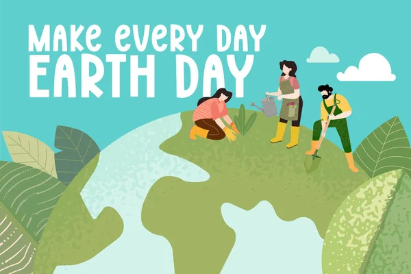 국제적 어머니 Mother Earth Day 생태학 그래픽 디자인을 비즈니스 프레젠테이션 — 스톡 벡터
