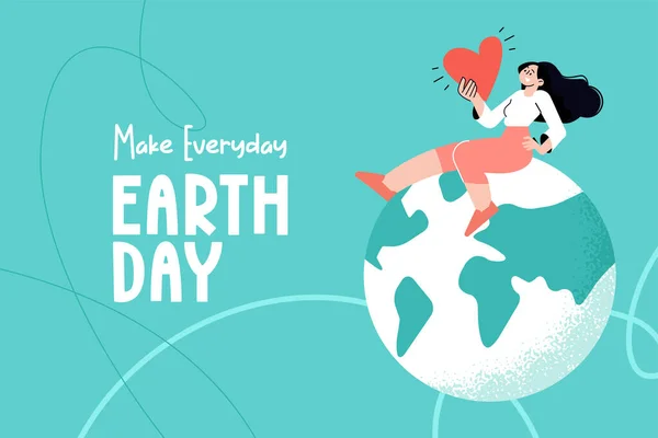 Journée Internationale Terre Mère Ecologie Problèmes Environnementaux Protection Environnement Illustration — Image vectorielle