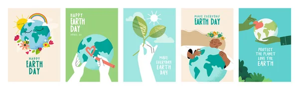 Плакат Дня Земли Векторные Иллюстрации Графического Веб Дизайна Бизнес Презентации — стоковый вектор