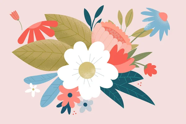Fond Floral Illustration Vectorielle Nature Fleur Bonjour Printemps Été Beauté — Image vectorielle