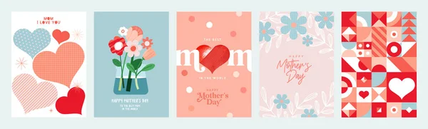 Anneler Günü Vektör Çizimleri Arkaplan Tebrik Kartı Web Sosyal Medya — Stok Vektör