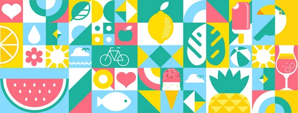 ウェブサイトのデザイン ソーシャルメディアバナー 旅行や休日の広告 販売促進 ポスター 夏のカード マーケティング素材のためのベクトルイラストのコンセプト — ストックベクタ