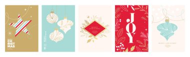 Mutlu Noeller ve yeni yıl kartı koleksiyonunuz kutlu olsun. Geçmiş için vektör illüstrasyonları, tebrik kartı, parti davetiyesi, web sitesi afişi, sosyal medya afişi, pazarlama malzemesi.
