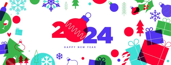 Feliz Natal Feliz Ano Novo Ilustração Vetorial Para Cartão Saudação Vetores De Bancos De Imagens