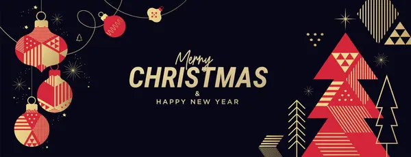God Jul Godt Nyttår Vektorillustrasjon Gratulasjonskort Invitasjonskort Nettsidebanner Banner Sosiale stockvektor