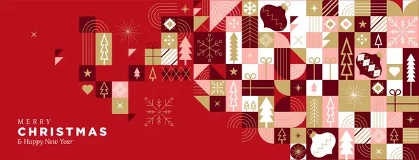 Feliz Natal Feliz Ano Novo Ilustração Vetorial Para Cartão Saudação Vetores De Bancos De Imagens