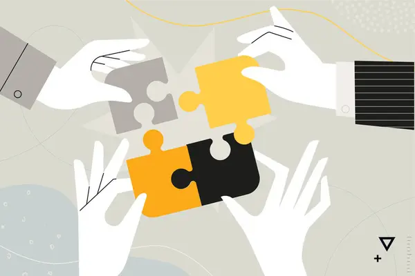 Business Concept Illustration Vector Illustration Teamwork Business Solutions Marketing Creative — Stock Vector