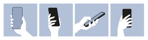 Мобильный Телефон Набор Векторных Иллюстраций Связи Мобильного Приложения Смартфонов Креативные Стоковая Иллюстрация