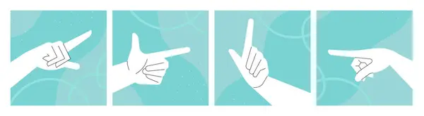 Hand Gestures Vector Illustrations Communication Expression Opinion Social Network Signs Stock Illustration
