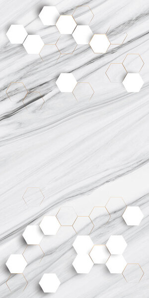 Decorative wall panels with hexagon