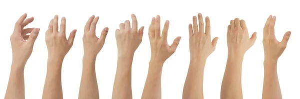Groep Van Mannelijke Handen Gebaren Geïsoleerd Witte Achtergrond Opgenomen Clipping — Stockfoto