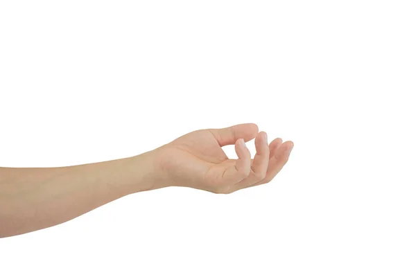 Νεαρός Άνθρωπος Χειρονομία Χέρι Απομονώνονται Λευκό Φόντο Περιλαμβάνονται Απόκομμα Διαδρομή — Φωτογραφία Αρχείου