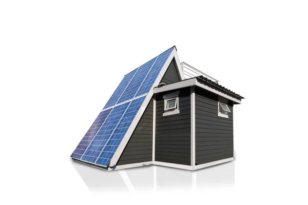 Solar Panels House Roof Isolated White Background Alternative Electricity Source — Stock Photo, Image