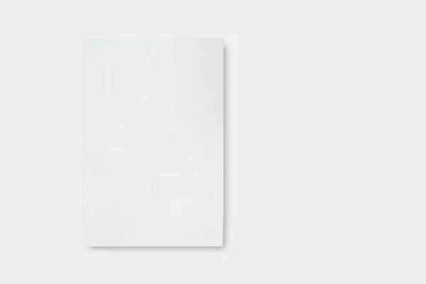 Fehér Könyv Lap Elszigetelt Fehér Háttér Tartalmazott Nyírás Útvonal Felülnézet — Stock Fotó