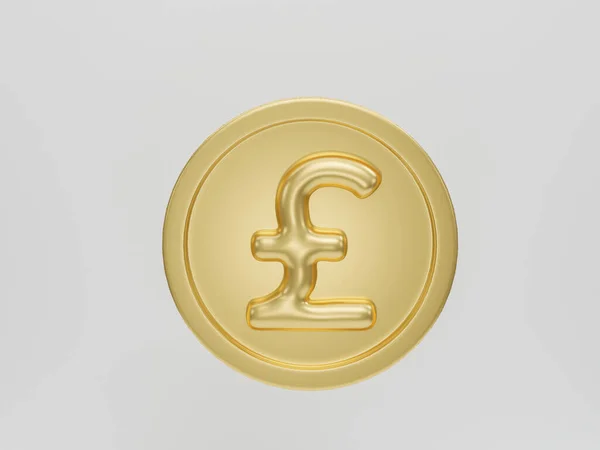 Фунт Золота Монета Ізольована Білому Тлі Рендерингу — стокове фото