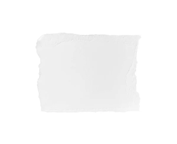 Λευκό Σκισμένο Κομμάτι Χαρτιού Που Απομονώνεται Λευκό Φόντο Μονοπάτι Αποκοπής — Φωτογραφία Αρχείου