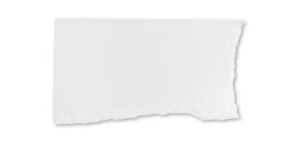 Pedaço Papel Rasgado Branco Isolado Fundo Branco Com Caminho Recorte — Fotografia de Stock