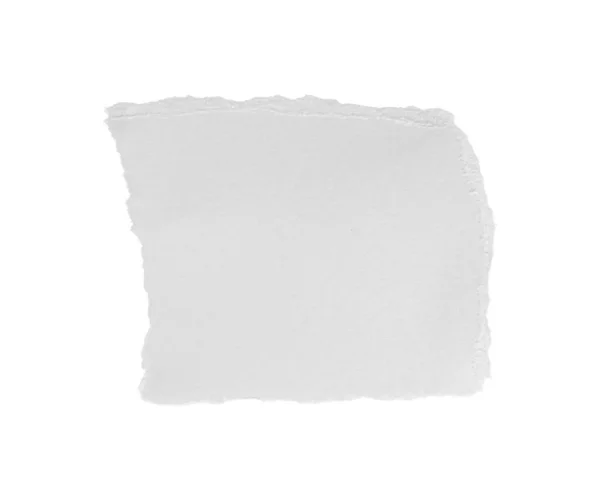 White Ripped Piece Paper Isolated White Background Clipping Path Space — Stock Photo, Image