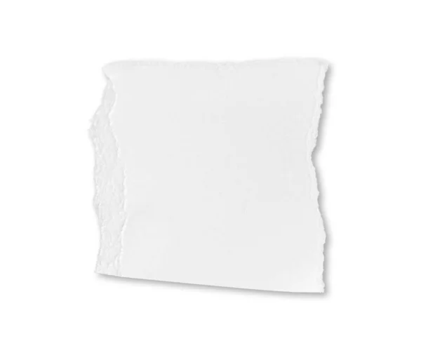 Белый Разорванный Лист Бумаги Изолирован Белом Фоне Вырезанием Пути Место — стоковое фото