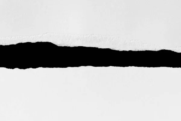 Wit Gescheurd Stuk Papier Geïsoleerd Zwarte Achtergrond Met Knippad — Stockfoto