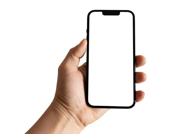 Hände Halten Smartphone Isoliert Auf Transparentem Hintergrund Png Format lizenzfreie Stockfotos