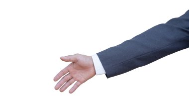 Şeffaf arka planda izole edilmiş takım elbiseli işadamlarının elleri. PNG Dosyası