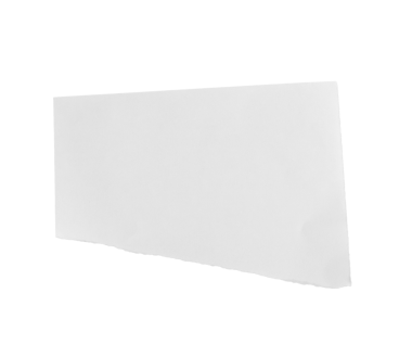 Saydam arkaplan PNG dosyasına izole edilmiş beyaz yırtık kağıt parçası