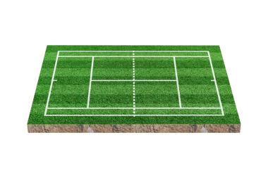 Yeşil çimen Tenis kortu izole