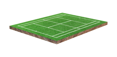 Yeşil çimen Tenis kortu izole