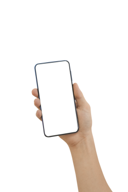 Beyaz boş ekran izole edilmiş akıllı telefon.