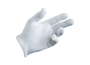 White cloth gloves isolated on white background. clippng path