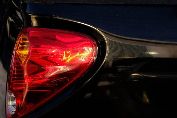 Fari Posteriori Dell Auto Illuminano Quando Auto Parcheggiata — Foto Stock