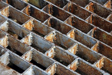 Paslı metal dokusu, çelik zemin, kapatın.