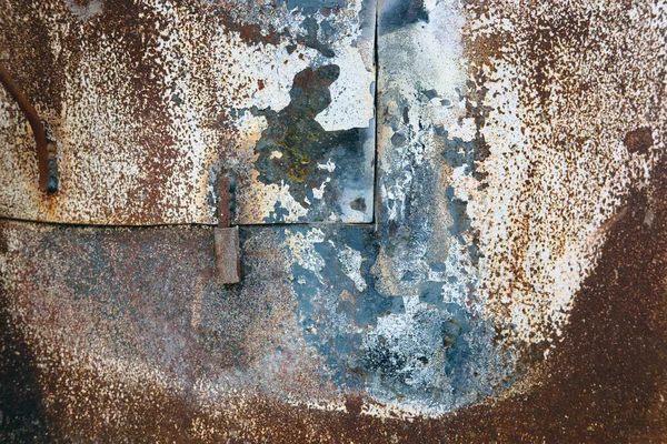 Vieja Placa Metal Oxidado Con Óxido Grietas — Foto de Stock