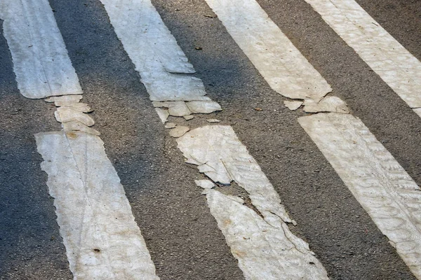 Straße Mit Weißen Und Grauen Linien — Stockfoto