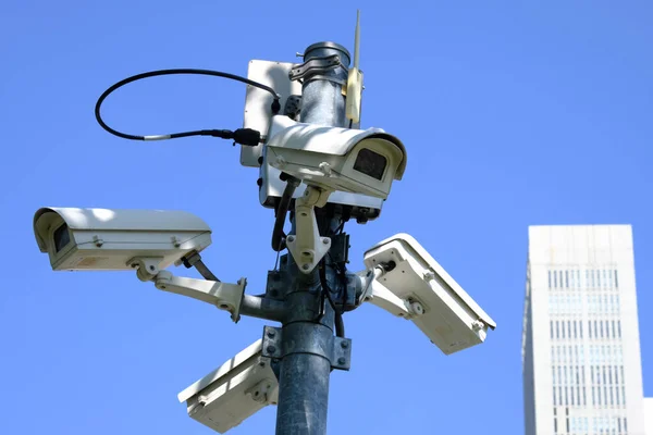 Caméras Vidéosurveillance Dans Rue — Photo