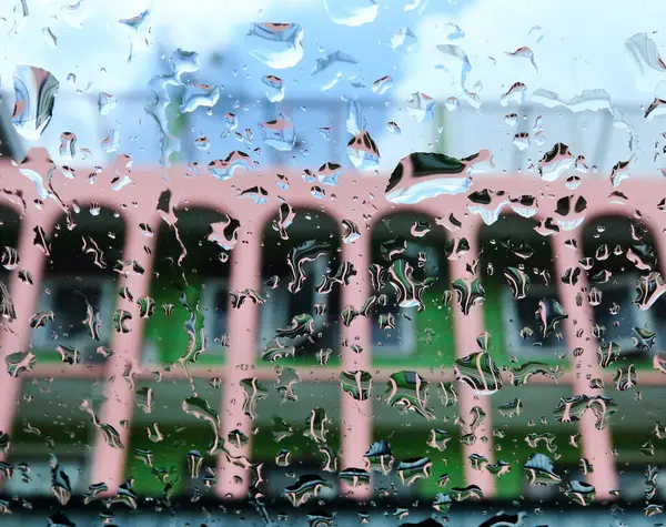 Капли Дождя Стекле — стоковое фото