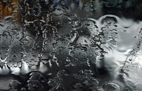 Eső Csepp Ablakon Üveg Vízcseppek — Stock Fotó