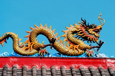 Tapınağın çatısındaki ejderha heykeli