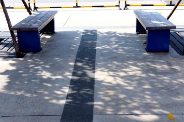 Parktaki ahşap bank.