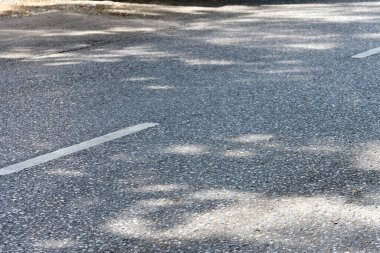 Beyaz ve sarı çizgili yol yüzeyi
