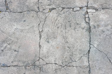 Çatlakları ve çizikleri olan eski beton duvar..