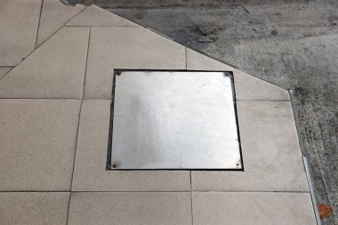 arkaplan için beton zemin ve beyaz plaka