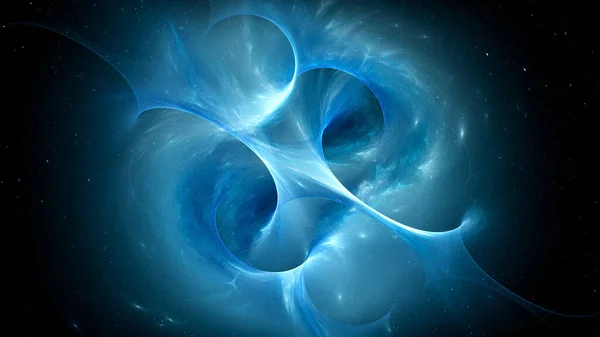 Синий Светящийся Футуристический Портал Червоточины Космической Концепции Сгенерированный Компьютером Абстрактный — стоковое фото