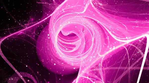 Champ Force Quantique Multidimensionnel Rose Lumineux Avec Particules Élémentaires Rendu — Photo