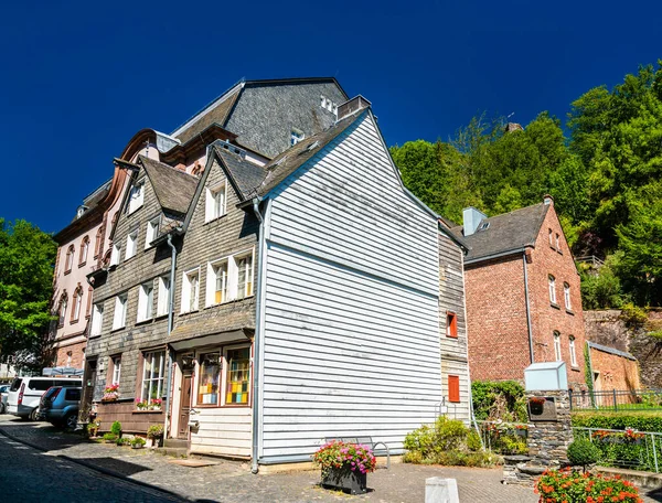 Arquitetura Tradicional Monschau Renânia Norte Vestefália Alemanha — Fotografia de Stock