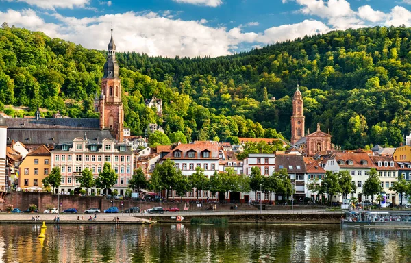 Panorama Heidelbergu Řeky Neckar Bádensku Wuerttembersku Německo — Stock fotografie