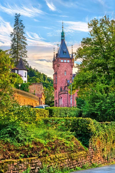 日落时海德堡的传统城堡 德国巴登 符腾堡 — 图库照片